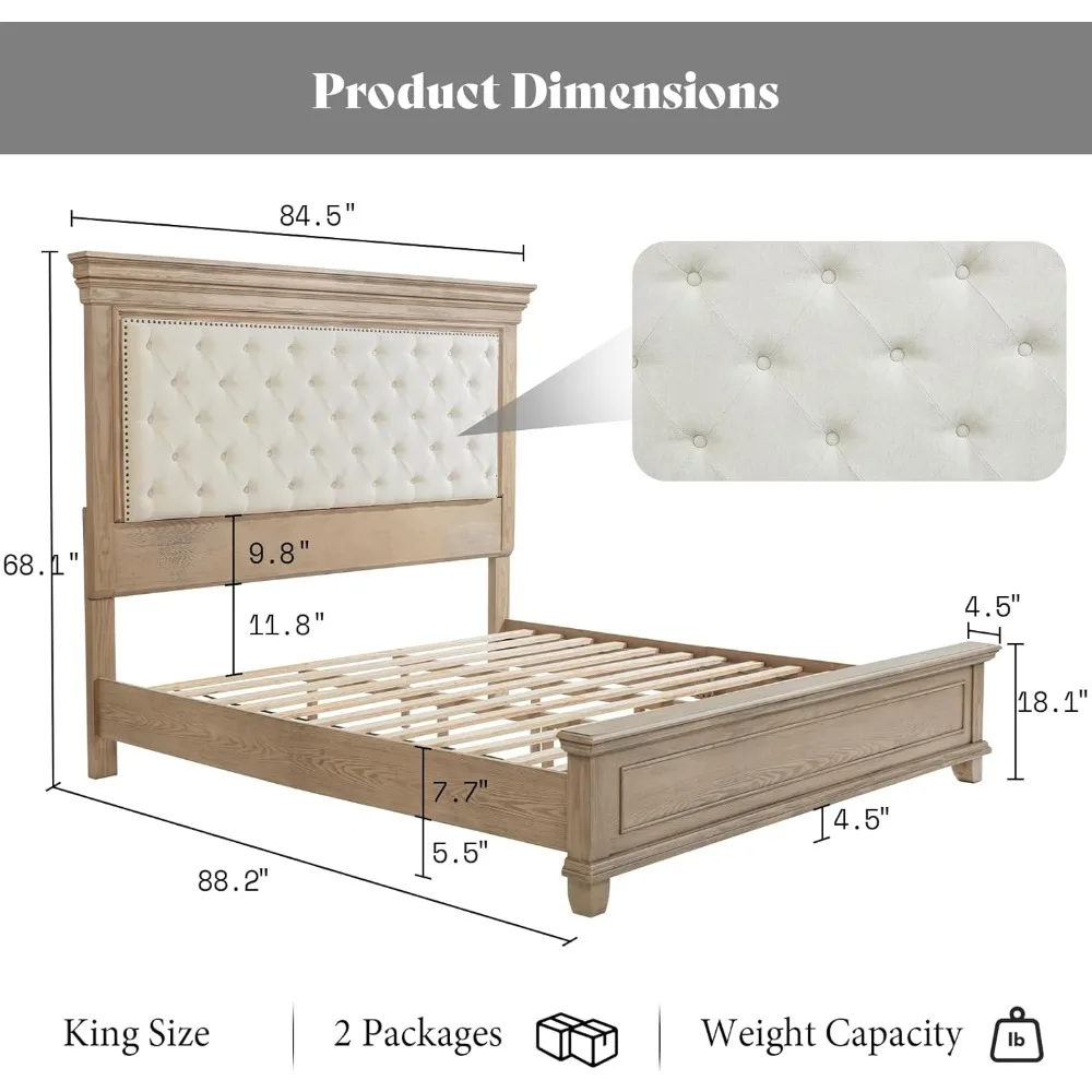 Bohemian Tufted King Bed 2