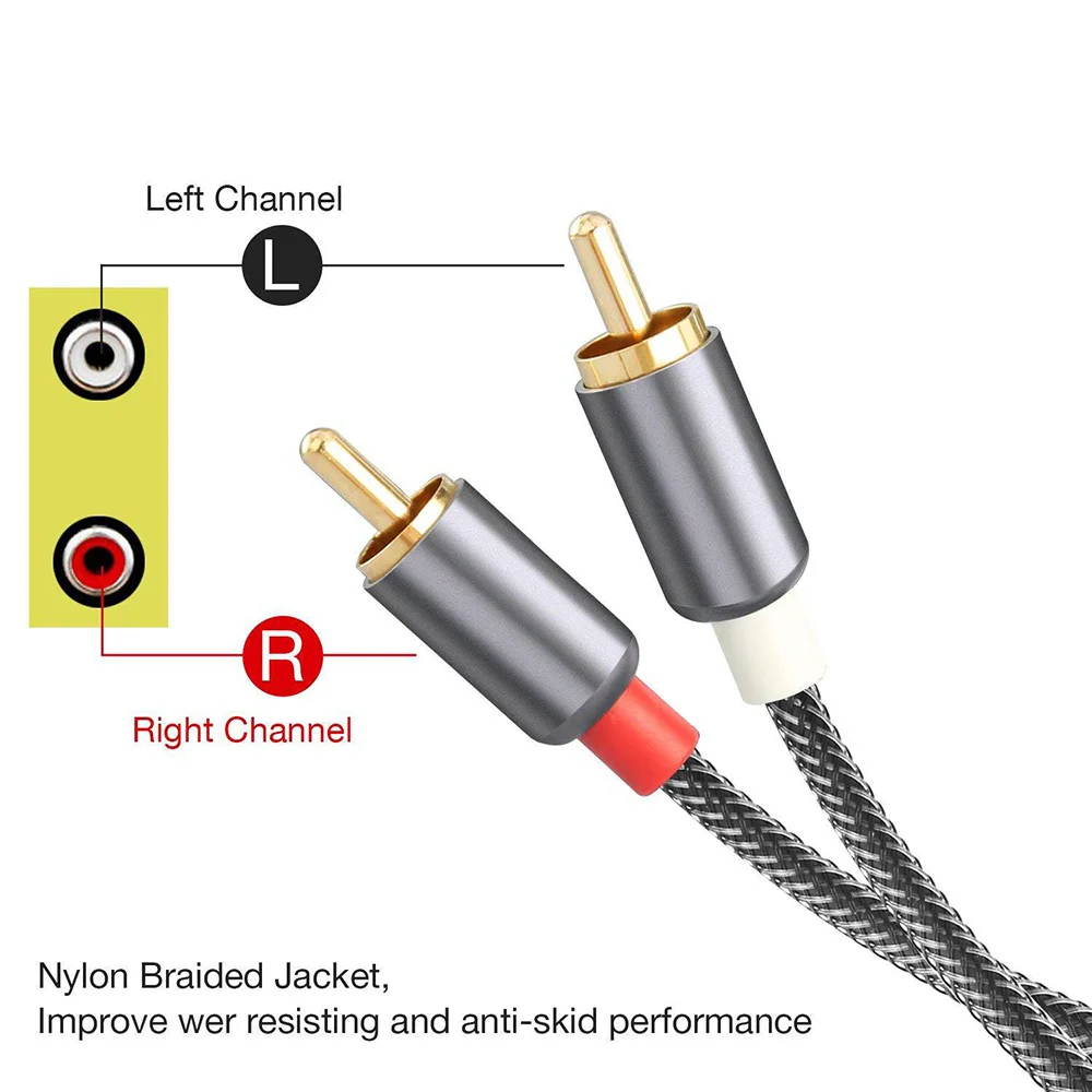 2RCA hogy 2 RCA Banándugó hogy Apaállat Hang Vezeték Aranyozott RCA Hang Vezeték számára haza Színkör dvdt Tv-t néz Kadmium Hangszedő Erősítő 1m 2m 3m 5m