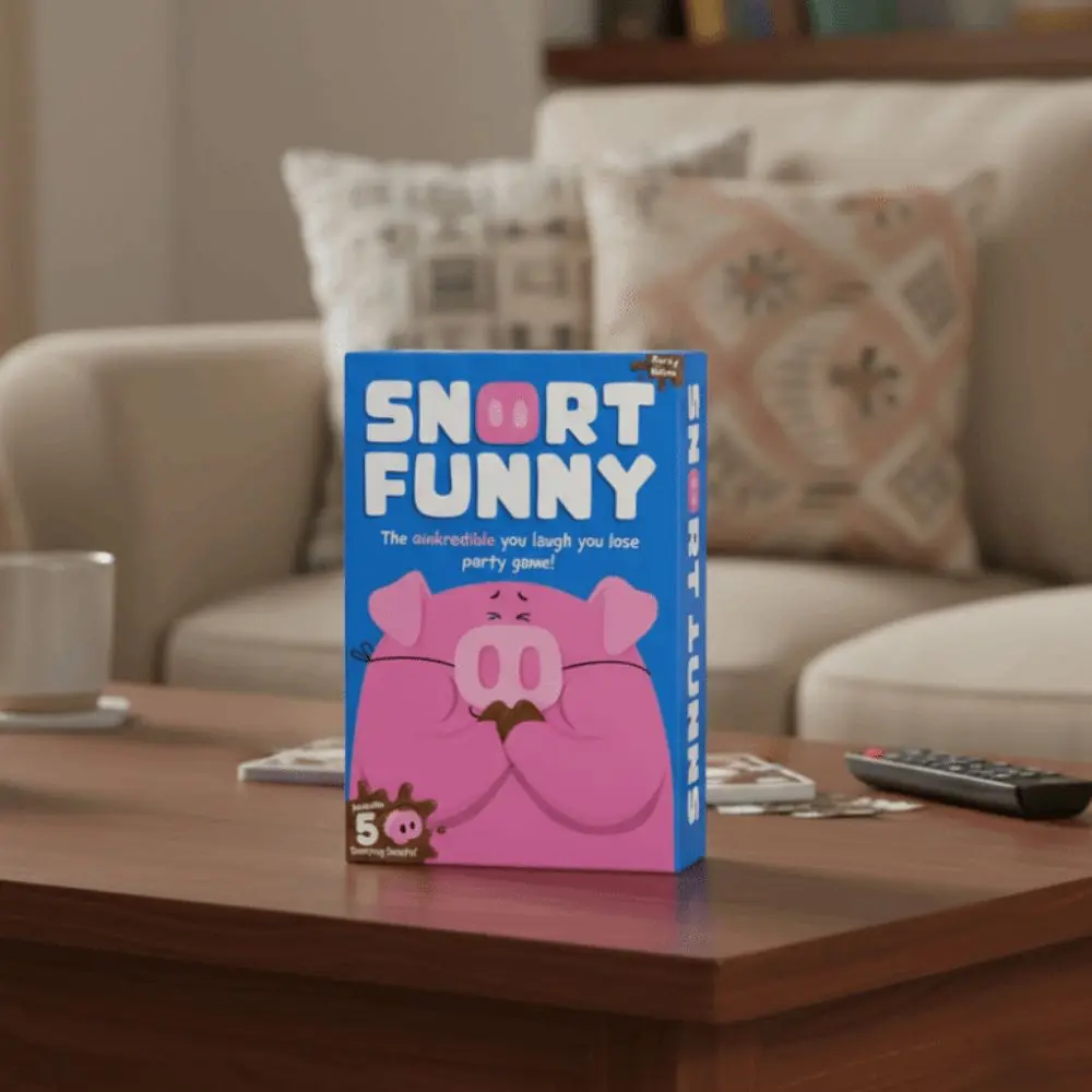 

Early Educational Pig Snorts-Funny Family Games 5 Pig Noses Challenge Cards “You Laugh You Lose” Party Game Interactive
