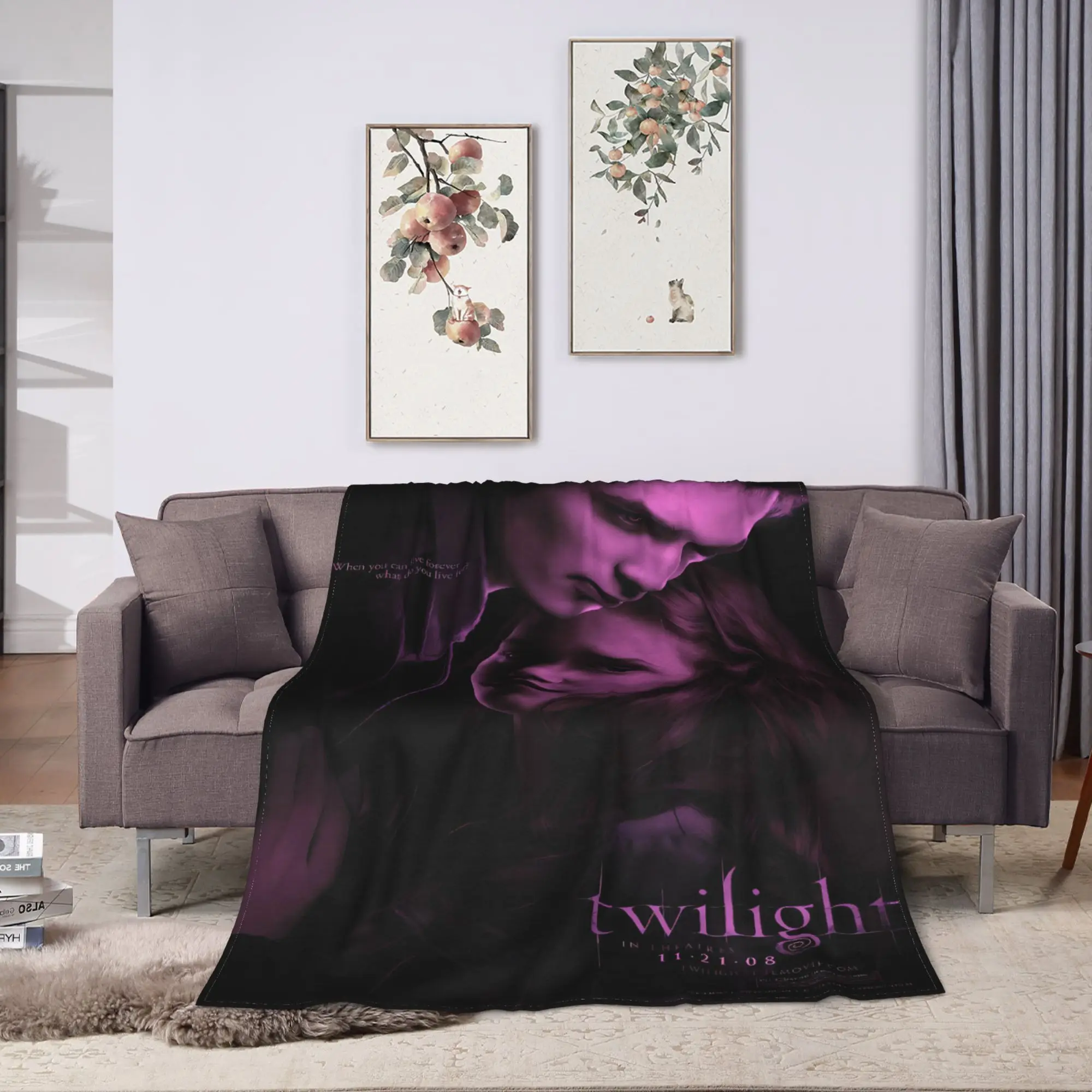 ثلاثية الأبعاد الشفق ساغا إدوارد بيلا بطانية دافئة رقيق أفخم الفراش يلقي لغرفة النوم ديكور الفانيلا المفرش غطاء السرير