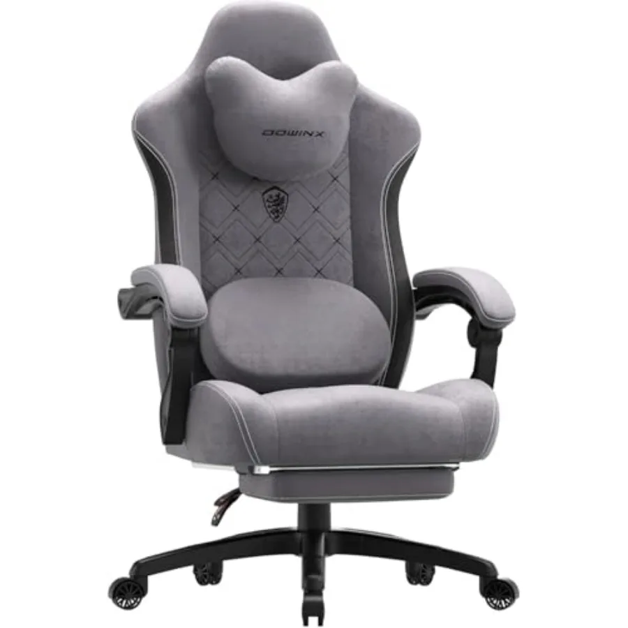 

Gaming Chair with Heated Massage Lumbar SupportBig and Tall Fabric Gaming Chairs for Adults with Footrest Ergonomic Computer Ga