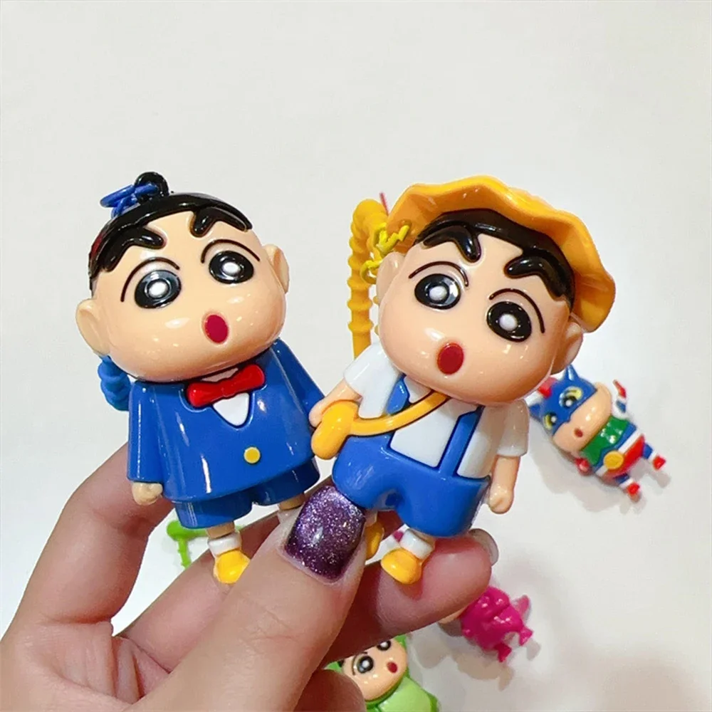 새로운 크레용 신짱 인형 키 체인 장식 귀여운 만화 학생 Schoolbag 펜던트 열쇠 고리 액세서리 장난감 소녀 선물