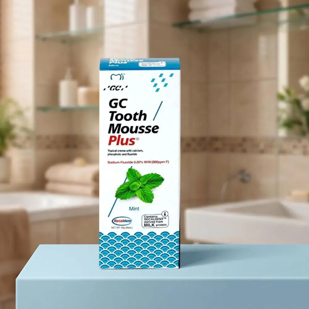 GC Tooth Mousse Plus Minze 40g, Fluorid-Zahnpflegecreme mit Recaldent, Zahnpflege zur Kariesprävention, für Erwachsene & Kinder – Detail 6