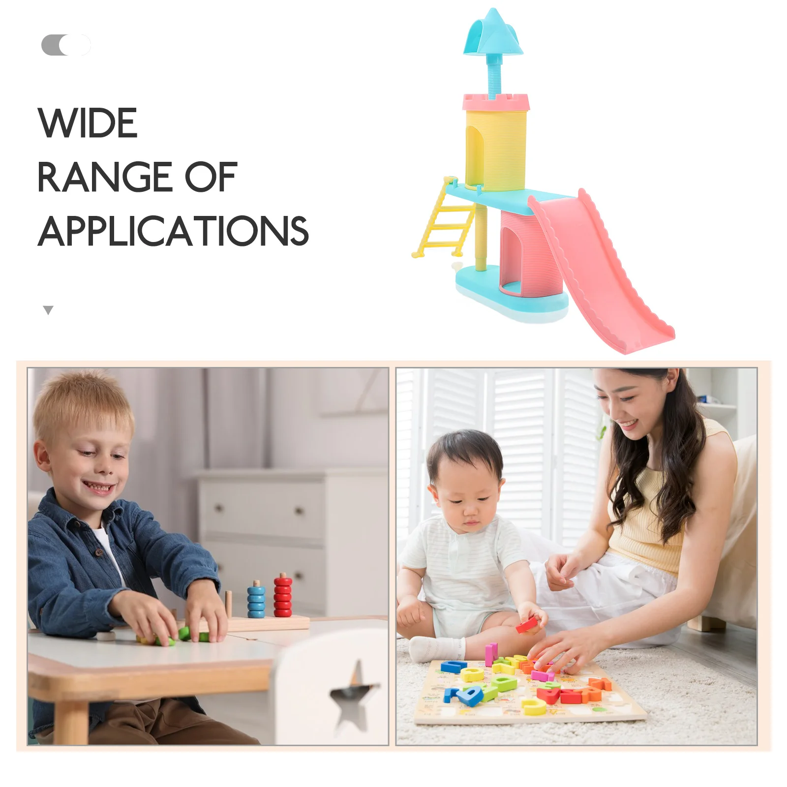 Slide Track Castle Playing Playground Model Decorations House Ornament Child Dollhouse Playset Toys for Kids