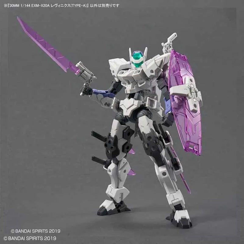 반다이 오리지널 30MM 1/144 EXM-X20A 레비닉스 [타입-A] 애니메이션 액션 피규어 조립 모델 장난감
