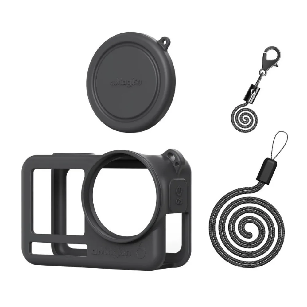

Silicone Protective Case Scratch-proof With Anti-lost Rope Body Cover Full Coverage Camera Protector for DJI Osmo Action 6