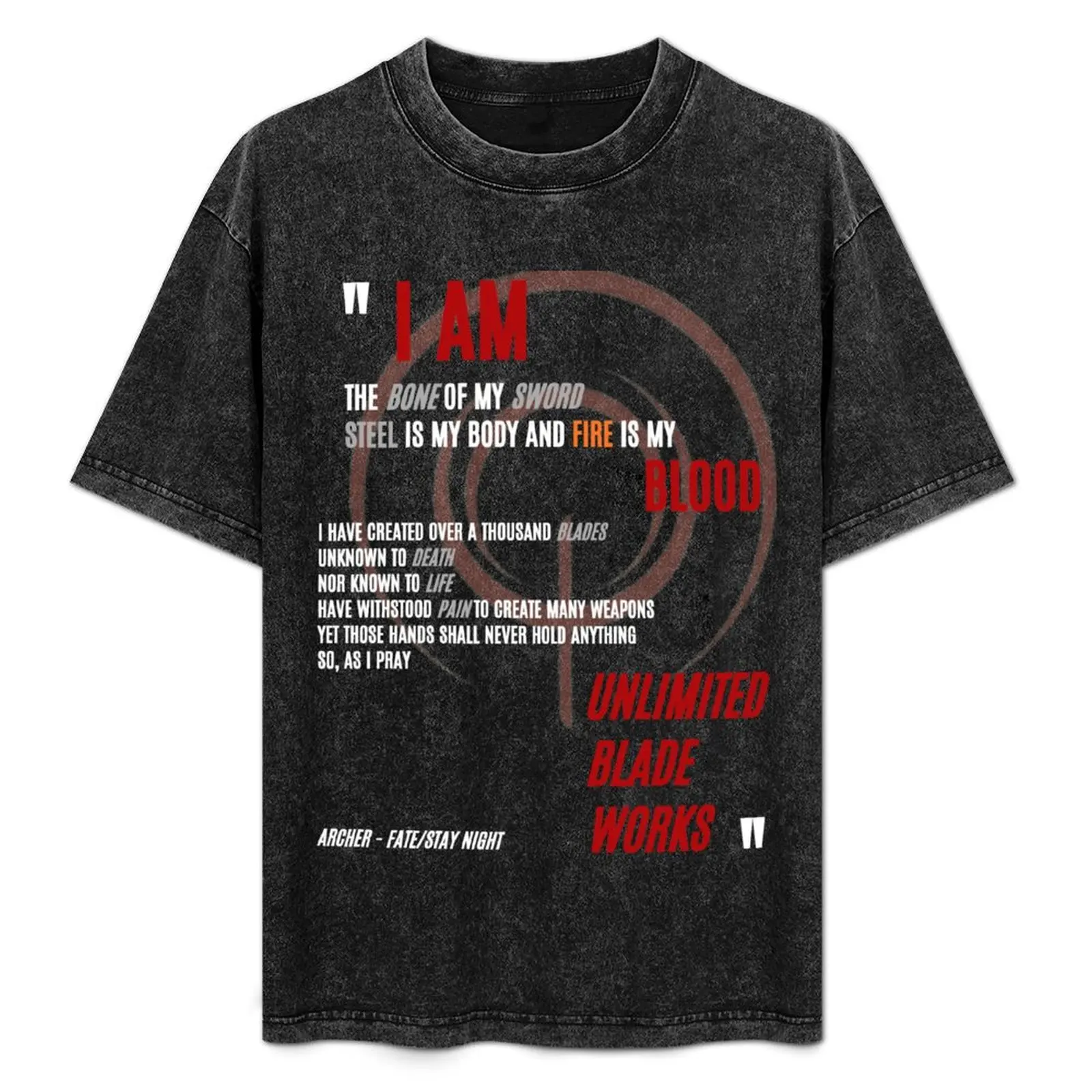 

I am the bone of my sword - Archer - Fate/Stay Night UBW T-Shirt Casual Daily Wear Short Sleeve Top