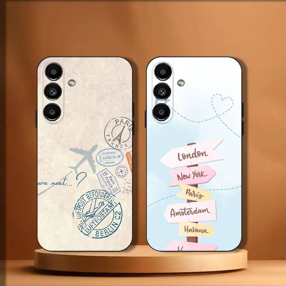 

Travel Plan Phone Case For Samsung Galaxy A20,A21s,A22,A31,A32,A52,A53,A72,73,A80 Soft Black Cover