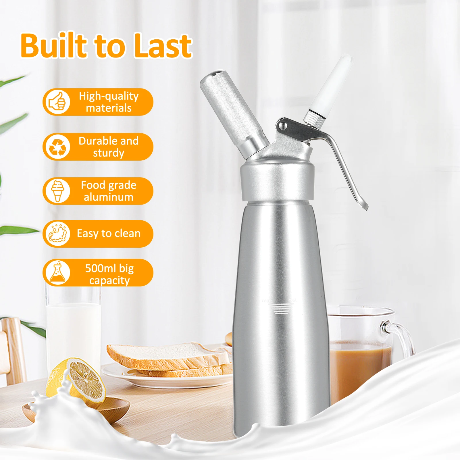 500 مل كريم السواط، موزع كريمي مخفوق احترافي مع 3 أطراف تزيين مختلفة، فرشاة تنظيف