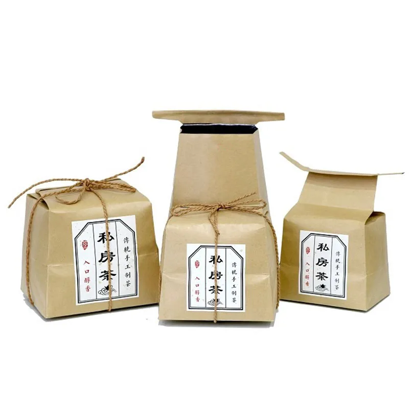 

50pcs Standing Up Kraft Paper Packing Bag Box For Rice Green Tea Food Storage Package Bags Self Sealing Reclosable