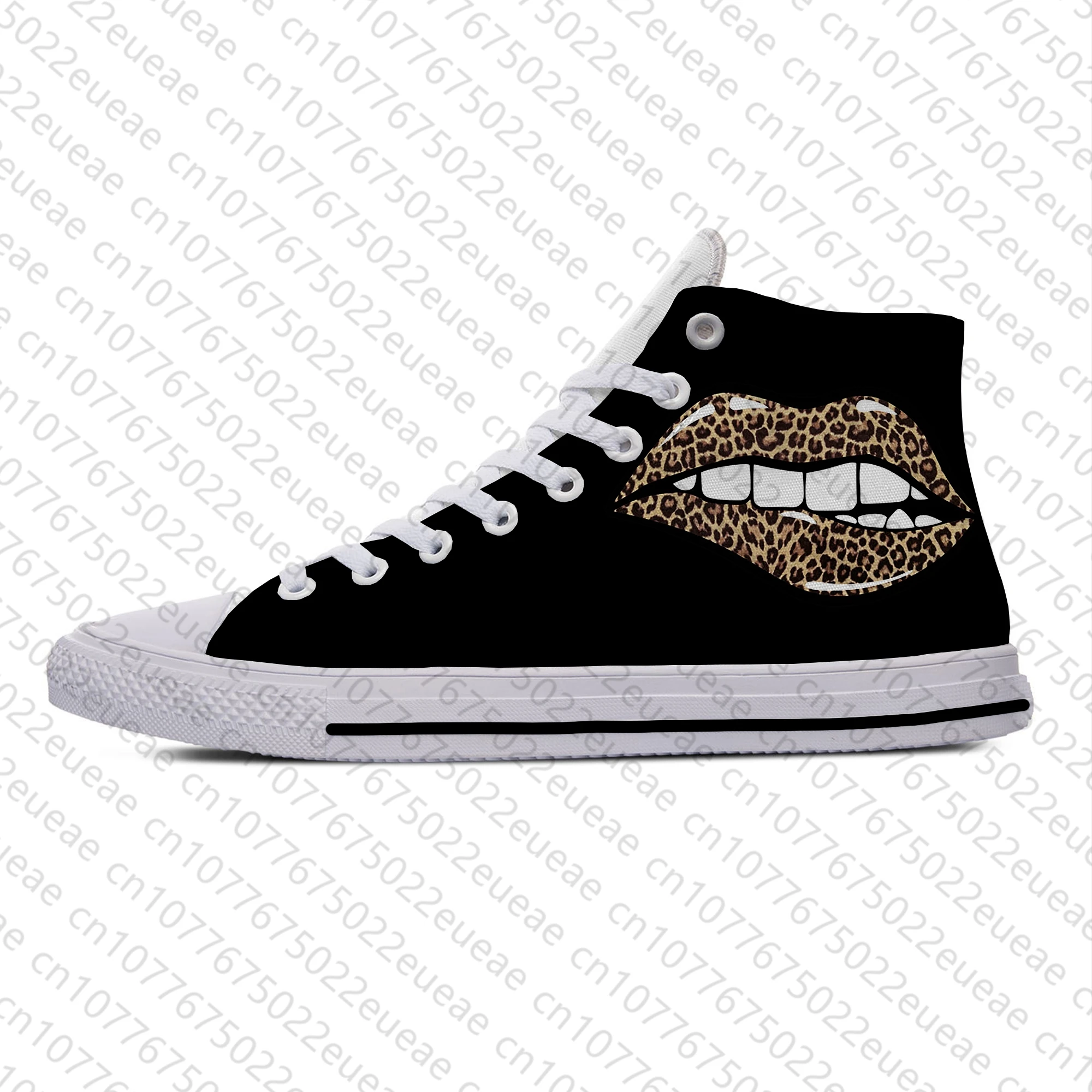 Hot Leopard Lips Cute Fashion Kawaii Funny Casual Shoes High Top Lightweight Board Shoes Breathable Female Girl Women Sneakers