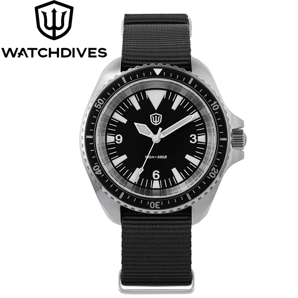 Watchdives WD1980 Часы Винтаж VH31 Кварцевый механизм Часы из нержавеющей стали 316L Светящийся сапфир 10 бар Водонепроницаемые наручные часы