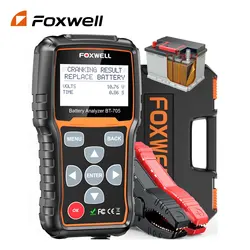 FOXWELL BT705 Professional Battery Tester 12v 24v Heavy Duty Truck Cranking Charging System Test 100-2000CCA Battery Load Tester