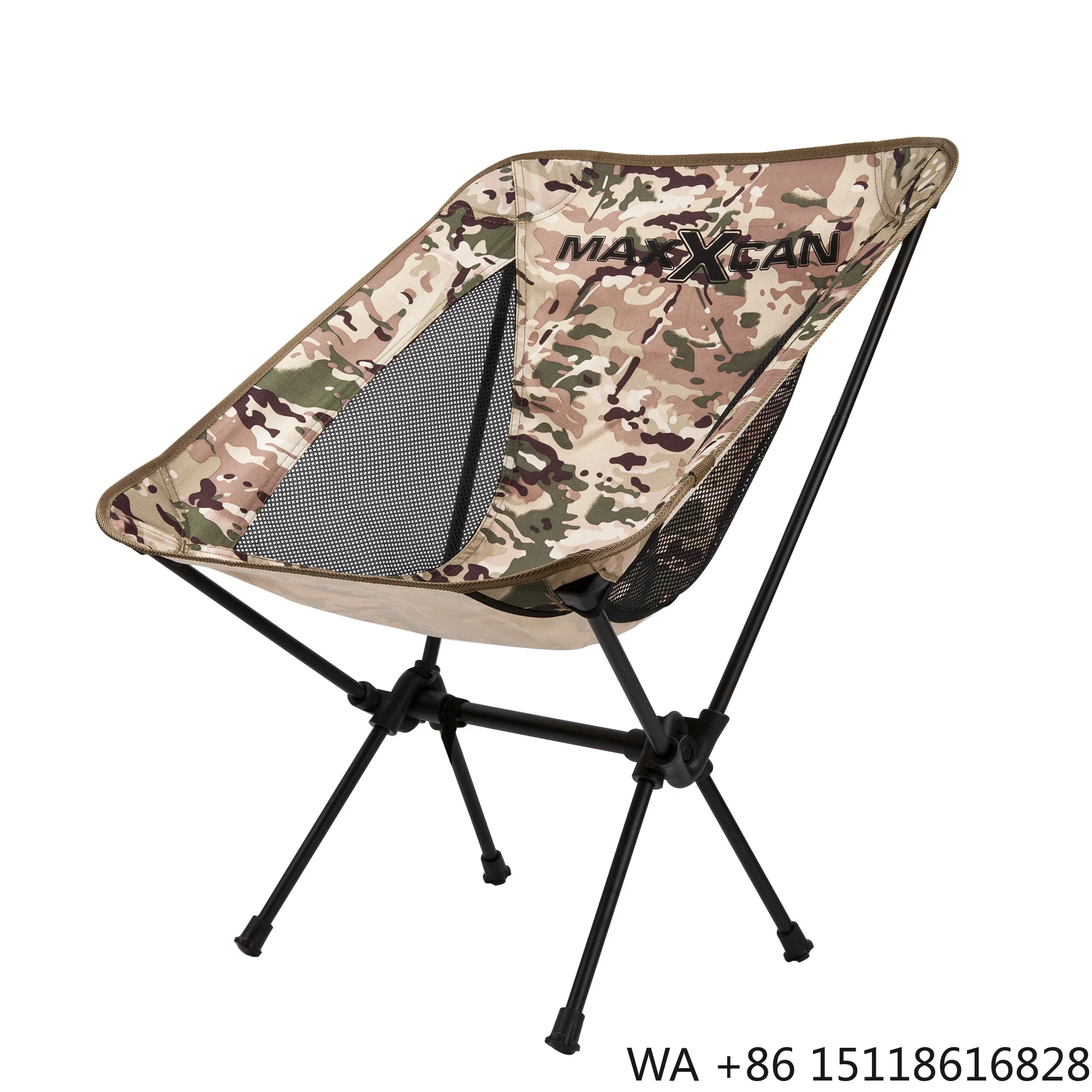 Ultralight Camo Portable Foldable Copact Lightweight 7075 Aluminium Moon Camping Chair for Camping Fishing Hiking