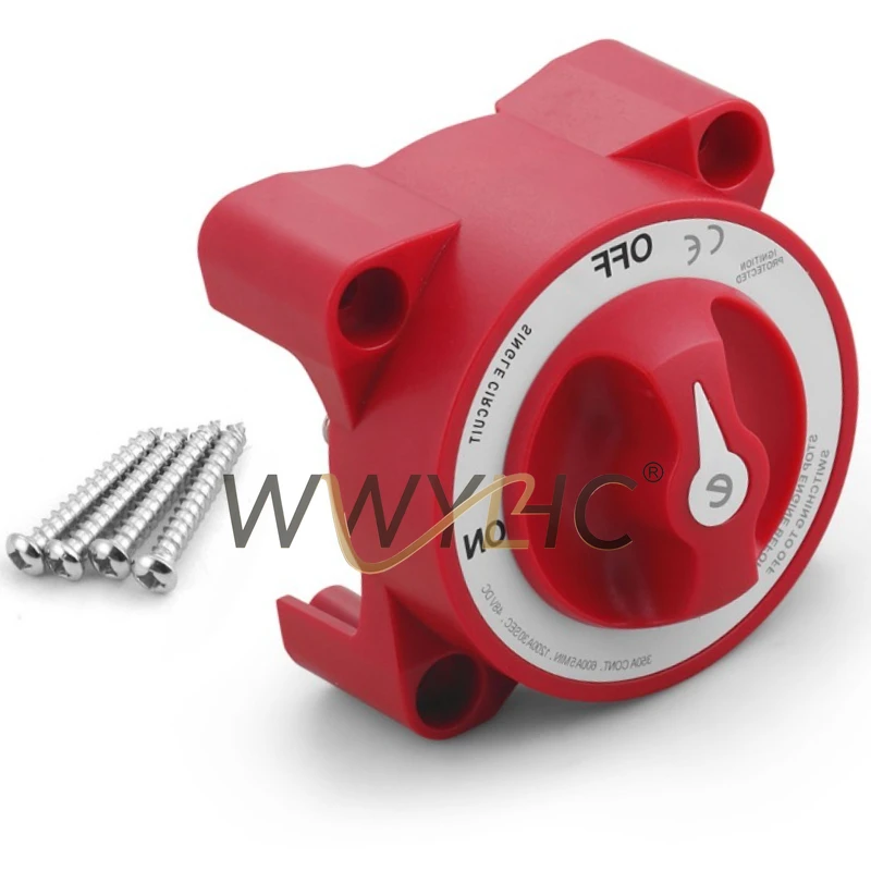 Suitable for 9003E 48V 350A Battery Modified Disconnector, Yacht RV Red Heavy Duty Power Main Switch