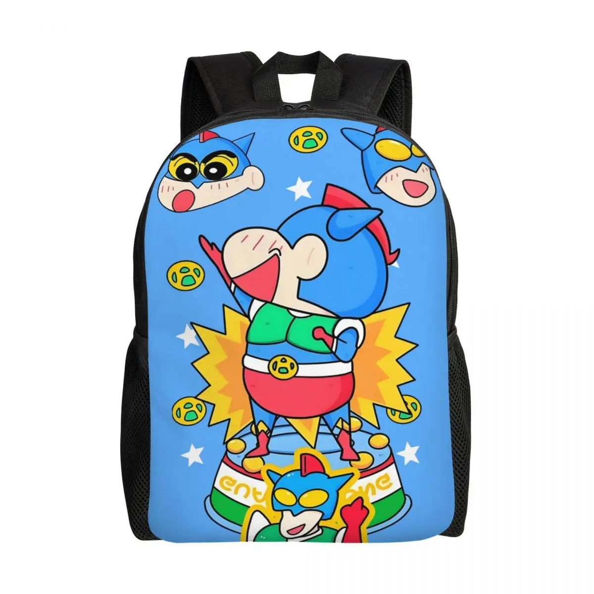 Mochilas personalizadas C-Crayones Shin-chanes para mujeres, hombres, estudiantes universitarios, mochila para libros, apta para portátiles de 15 pulgadas, bolsas de manga