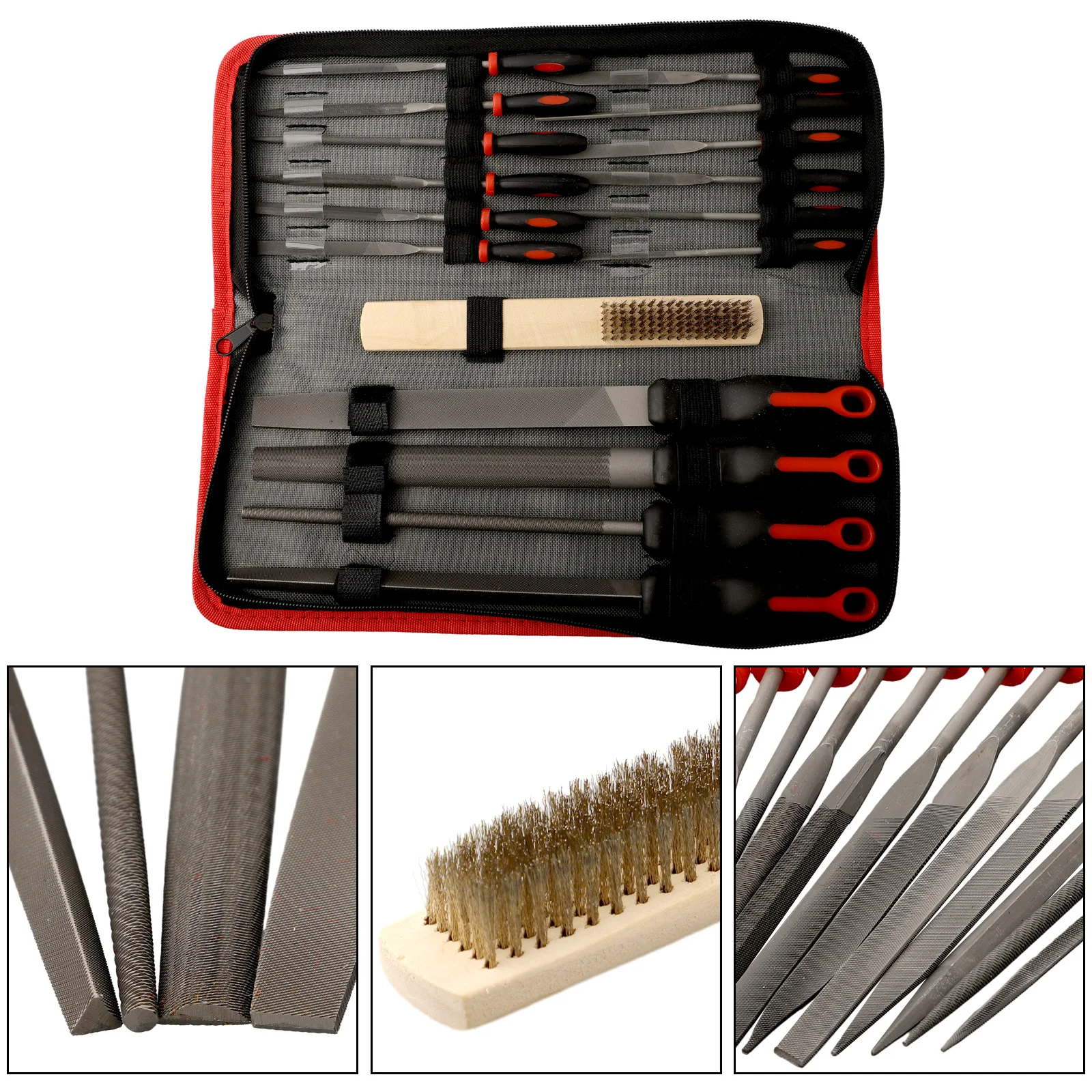 Brush Tool Bag Flat Round Triangle Half Round Craft Tool Engineer Files Flat Round Triangle Half Round Needle Files