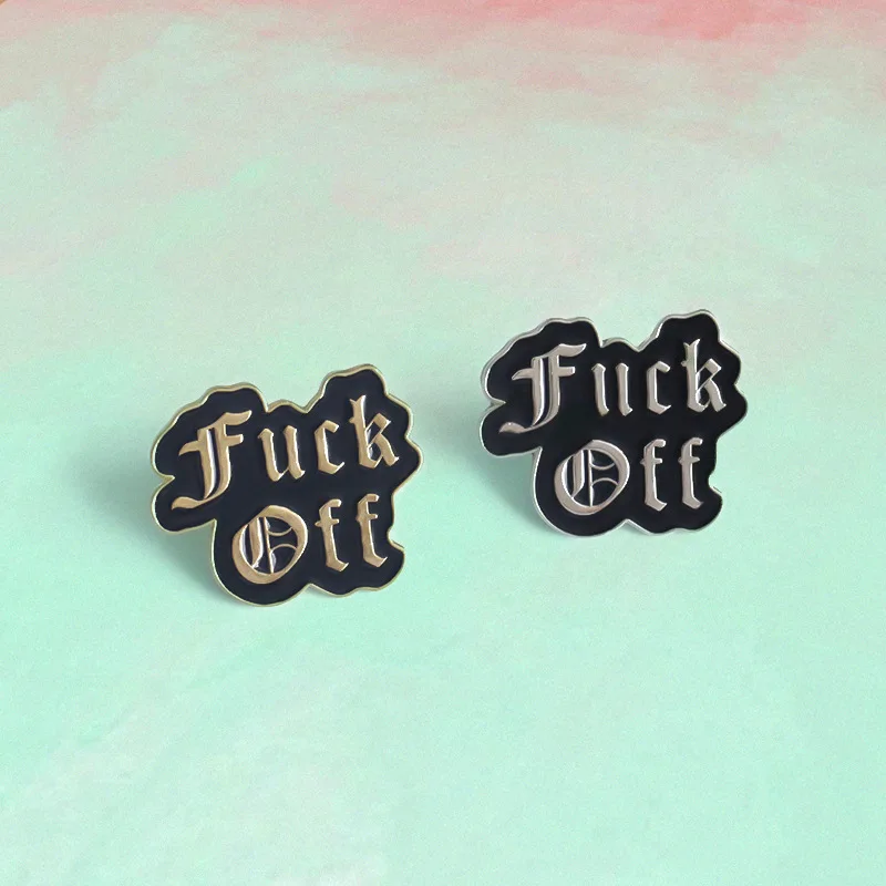 Retro English Letters Enamel Brooch Gothic Punk Metal Badges Backpack Lapel Pins Cosplay Jewelry Accessories Gift For Friends