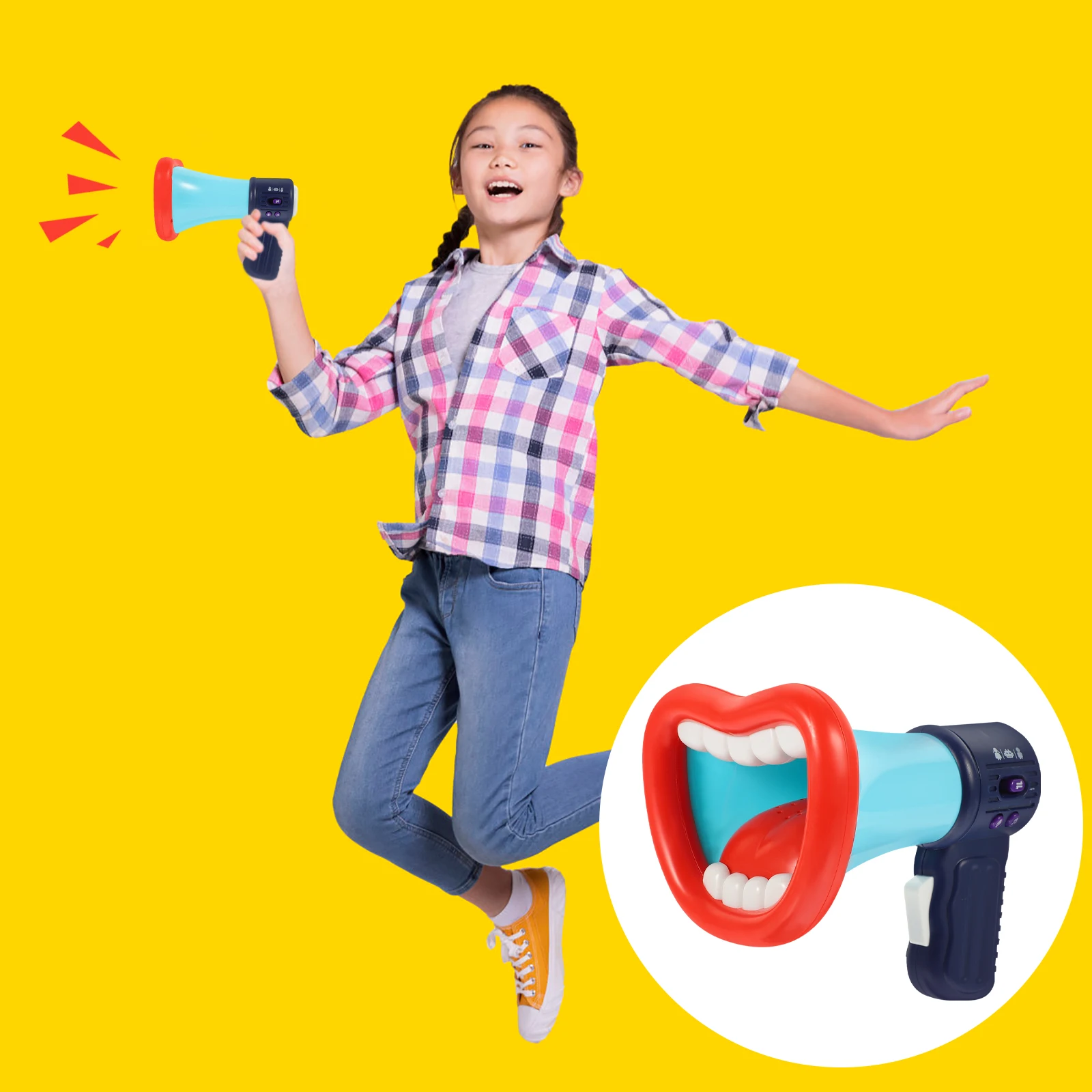 

Handheld Voice Changing Loudspeaker Toy Clear Sound Kids Microphone Plastic Safe Durable Lightweight Portable AntiSlip Speaker