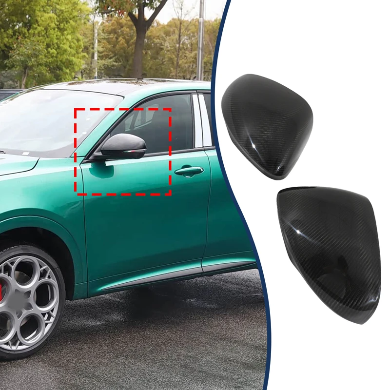 

Real Carbon Fiber For Alfa Romeo Tonali 2022+ Car exterior mirror cover decorative stickers car exterior protection accessories