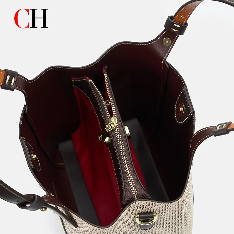 CH Vintage Tote Handbag For Women Large Capacity Work Shoulder Bag Luxury Brand Crossbody Purse Ladies Daily Top Handle Bags image 5