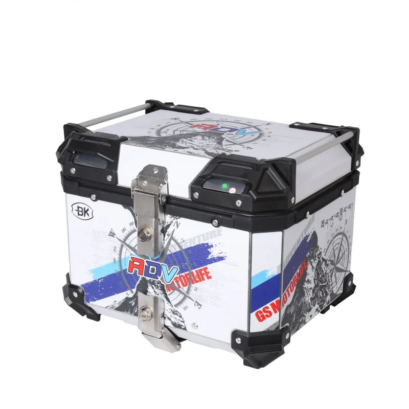 

Применимо ADVCompass наклейка белый алюминиевый сплав хвостовая коробка большой емкости мотоциклетная хвостовая коробка скутер багажник электромобиля