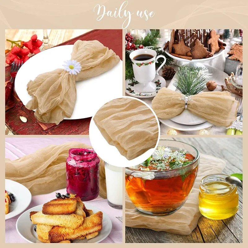 Wholesale 6PCS Set 50X50CM Bohemian Style Wrinkled Cloth Wedding Party Table Decoration Napkin Mat Photography Background Cloth