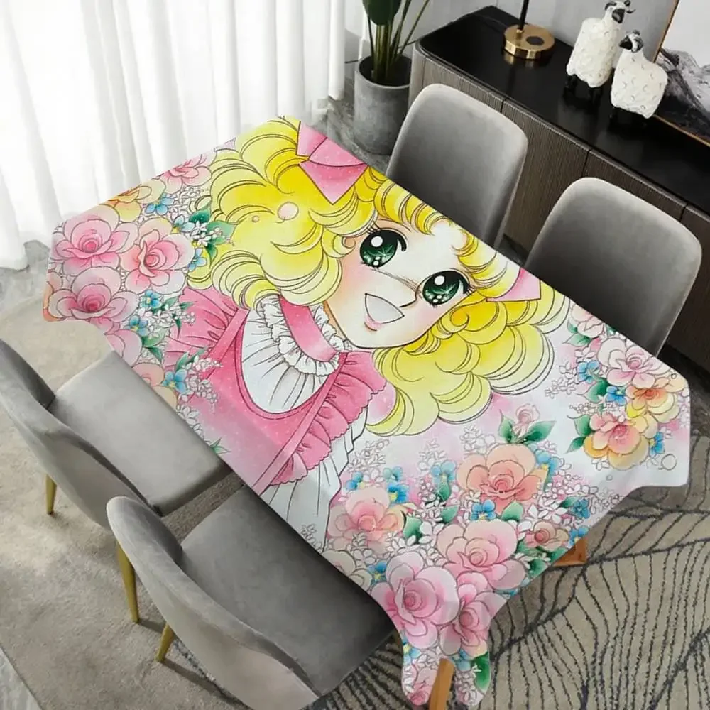 

Мультяшная милая скатерть C-Candy Candy в стиле аниме, водостойкая маслостойкая домашняя прямоугольная скатерть для вечеринки, скатерть для пикника на открытом воздухе