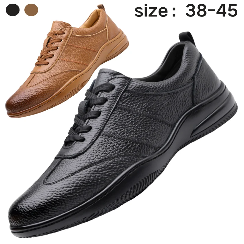 

Mens Genuine Leather Casual Running Shoes Extra Wide Sizes Comfortable Lightweight Sneakers for Walking Jogging