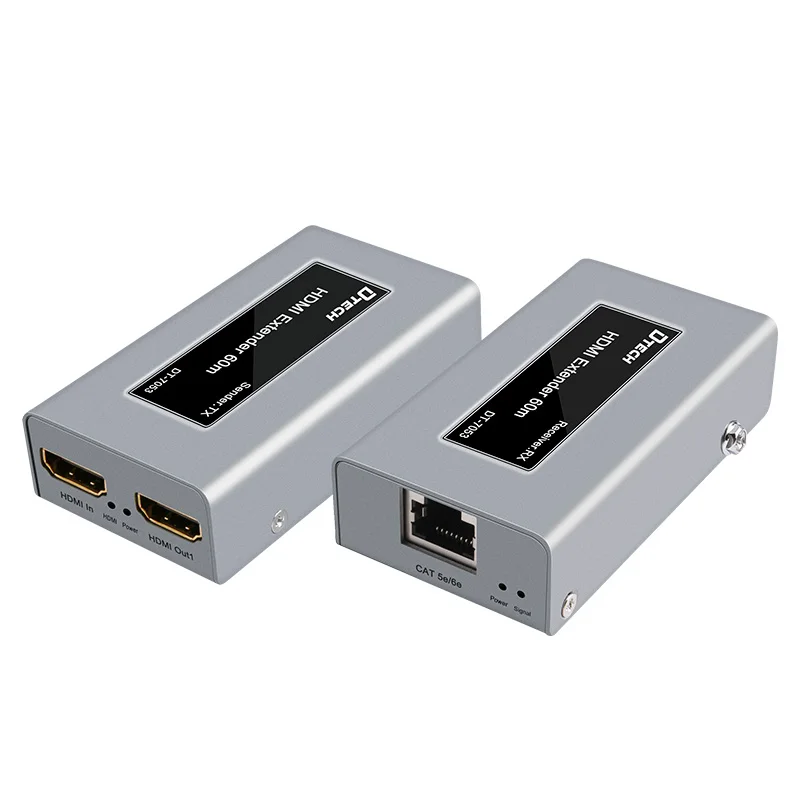 DTECH Ethernet Sends and Receives 1080p 50m 4k Signal Through CAT5/6 Audio and Video UTP HDMI Extender