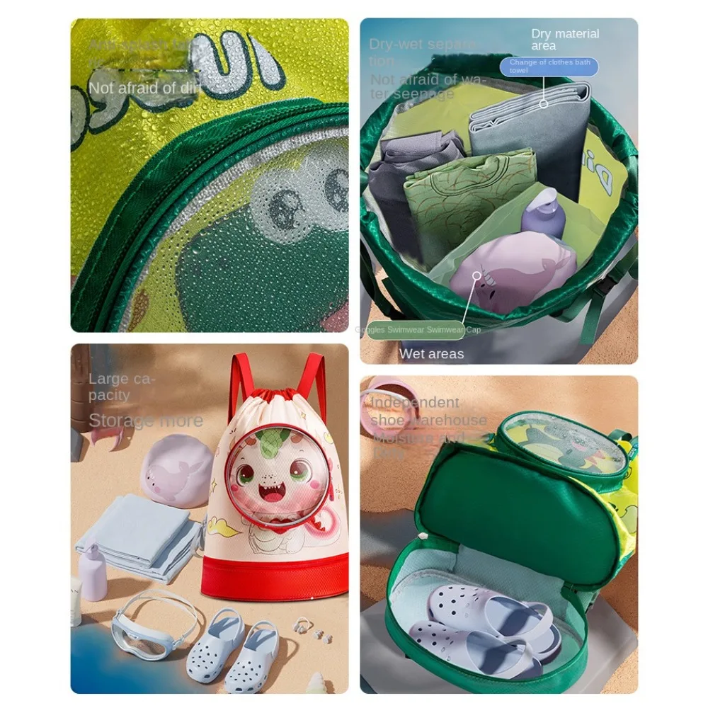 Wet Dry Clothes Childrens Cartoon Swimming Bag Storage Pouch Waterproof Waterproof Storage Bag Backpack Portable