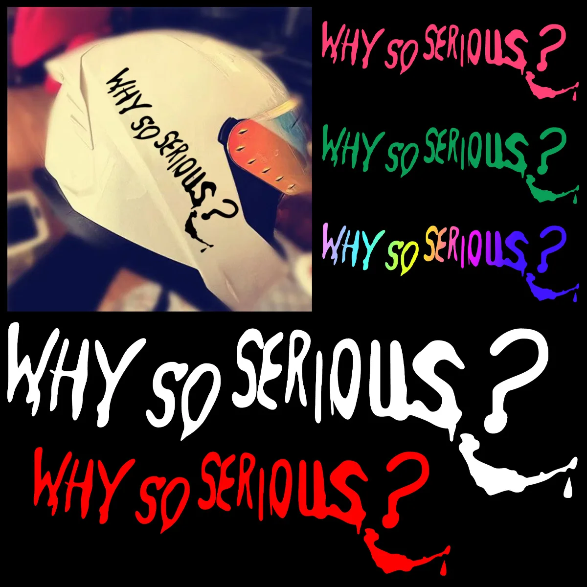 

Забавный, почему так серьезно Светоотражающие наклейки для автомобиля, декор для кузова мотоцикла, топливный бак, лобовое стекло, мотошлем, внешние аксессуары, наклейки