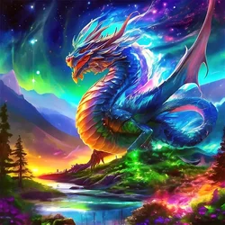 RUOPOTY 5d Diy Diamond Painting Dragon Full Round Square Rhinestone Diamond Art Painting Handcraft For Beginners Home Decors