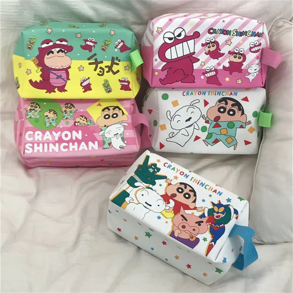 Crayon Shin-Chan Pencil Case Handbag Large Capacity Cartoon Cute Nohara Shiro Travel Toiletry Bag Cosmetic Storage Bag Gift Toys