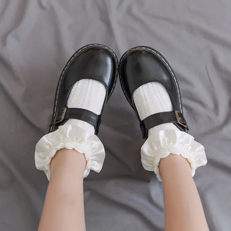 Frau Rüschen Lolita Baumwolle Kurze Socken Weiche Nette Herz Cosplay Kostüme Zubehör Spitze Socken Anime Cartoon Süße Mädchen Strumpfwaren