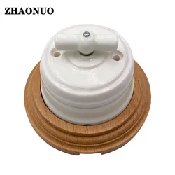 Interruptor giratorio de cerámica personalizado, perilla de luz de pared, 10A, 250V, artículos para mejorar el hogar, envío gratis