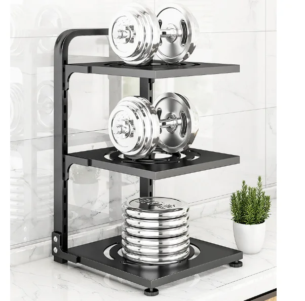 Kitchen Storage Rack Kitchen Pot Rack Storage Special Pot Rack Multi-layer Adjustable Cabinet Pantry Table Rack Stainless Steel