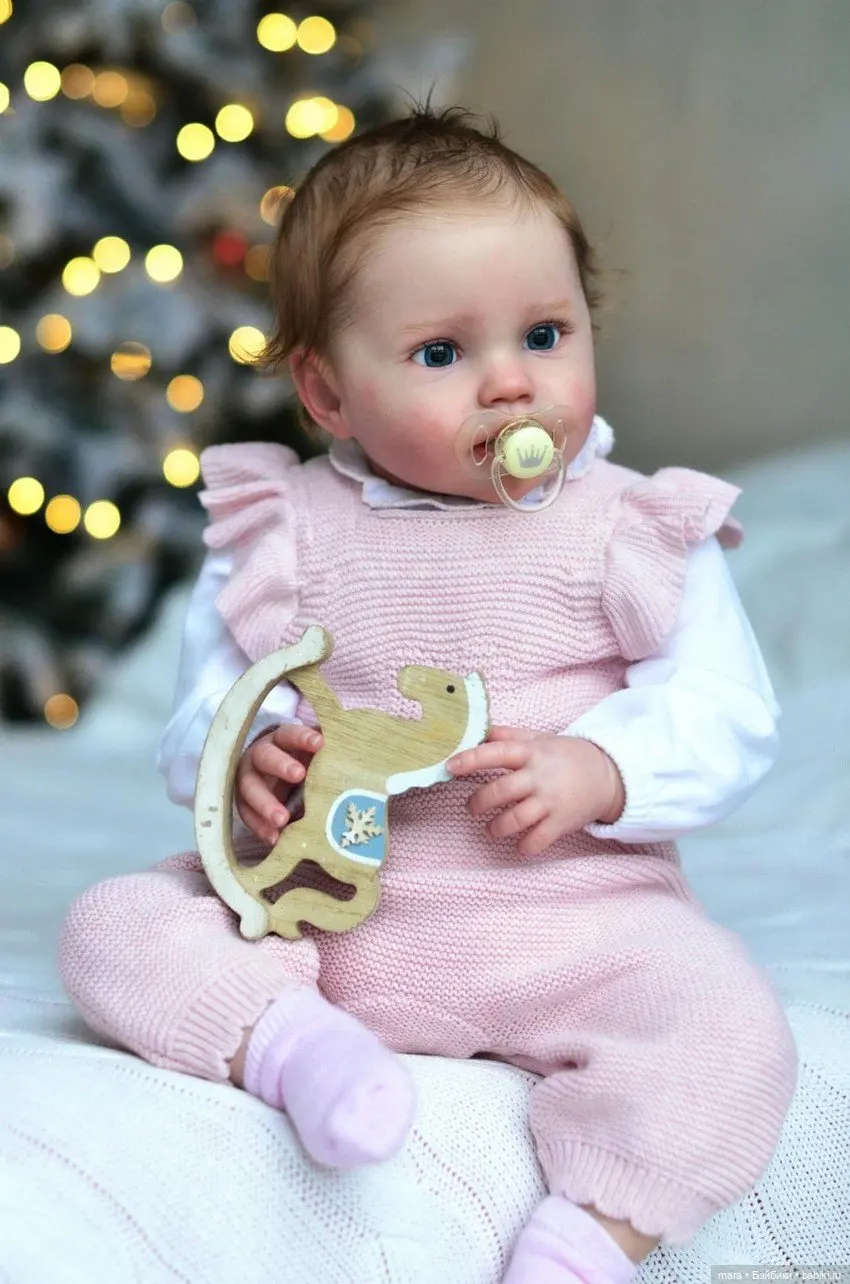 NPK 24Inch Newborn Baby Blank Mold Unpainted Reborn Lottie DIY Doll Kit Fresh Color with Cloth Body and Eyes Baby Parts