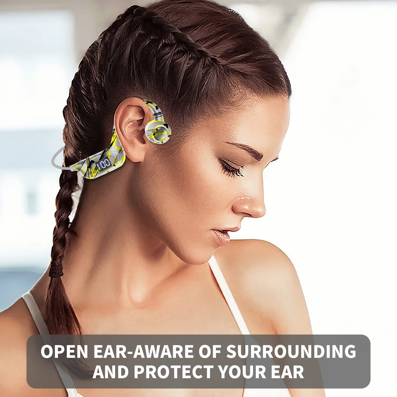 AKZ-G9 Sport Earphone Wireless Bluetooth V5.3 HiFi Headphone With LED Screen Power Display Casual Neck Hanging Headphone Gift view 6