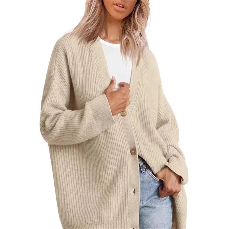 Women Oversized Cardigan Sweater Fall Outfits Cloth Fashion V Neck Knit Button Front Casual Trendy Tops at Amazon Women's Clothi