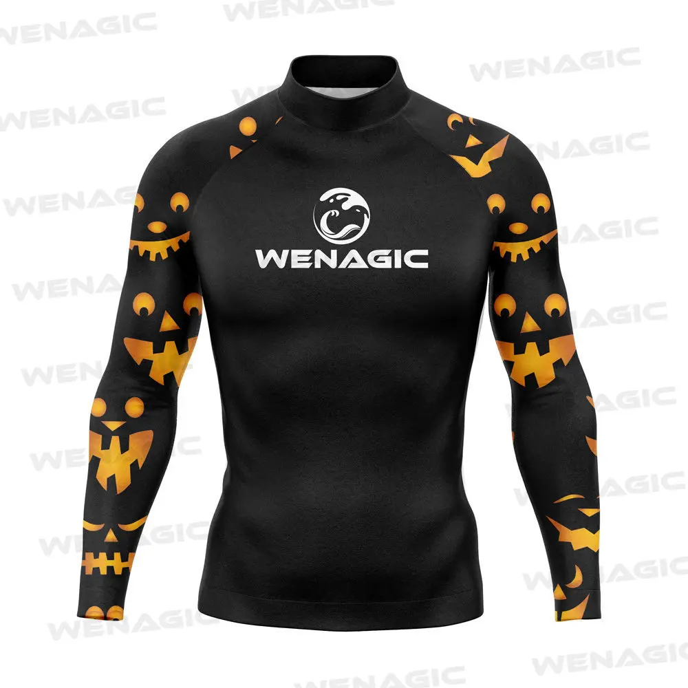 Men Rash Guard Surfing Diving Tee Swimwear Tight Long Sleeve T Shirt Swim Floatsuit Tops UV Swimming RashGuard Prevent Jellyfish