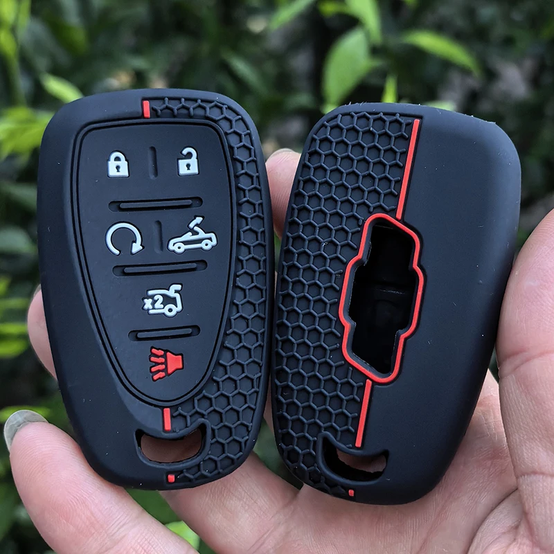 Funda de Silicona para Llave de Coche con Llavero para Chevrolet Bolt EV Onix 2023 Cruze Spark Silverado Volt Equino Camaro Aveo Sonic