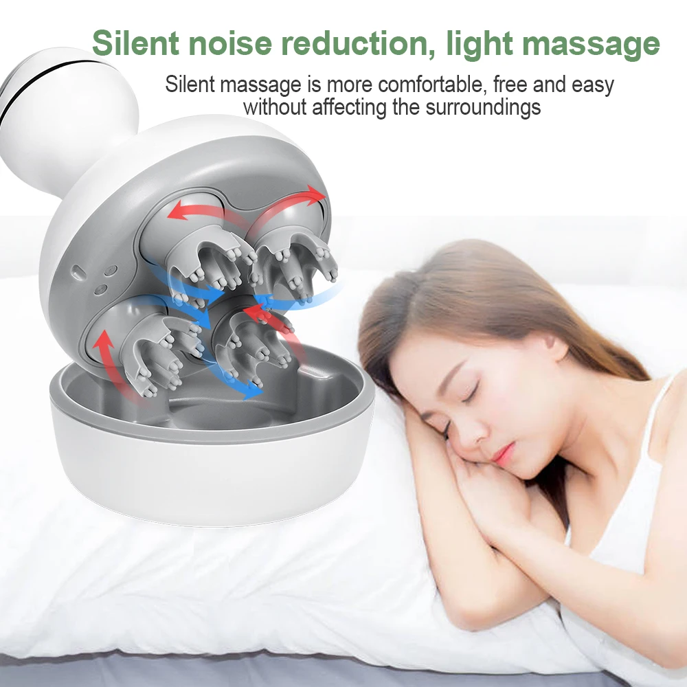 

Электрический беспроводной массажер для волос и кожи головы, разминающий уход за волосами, скребок для роста волос, антистрессовый ручной портативный массажер для головы