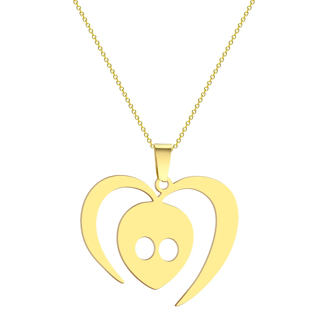 CHENGXUN Tokio Hotel Alien Pendant Necklace for Women Girls Stainless Steel Bill Kaulitz Sign Charm Chain Fandom Symbol