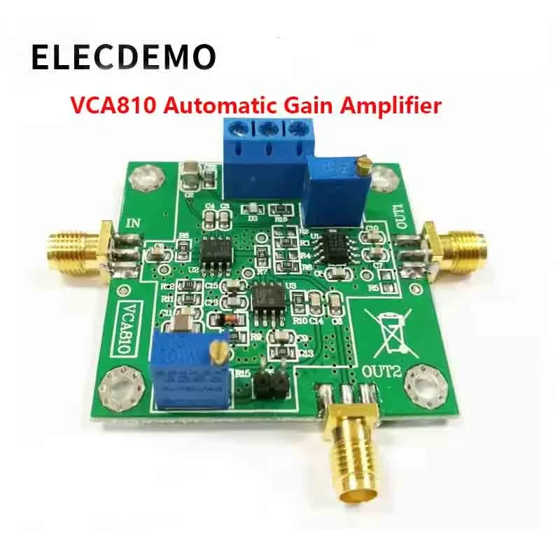 VCA810 AGC Voltage Controlled Gain Amplifier Module, Wideband Low Noise, Adjustable Gain, DAC Programmable Control, DIY PCB Kit