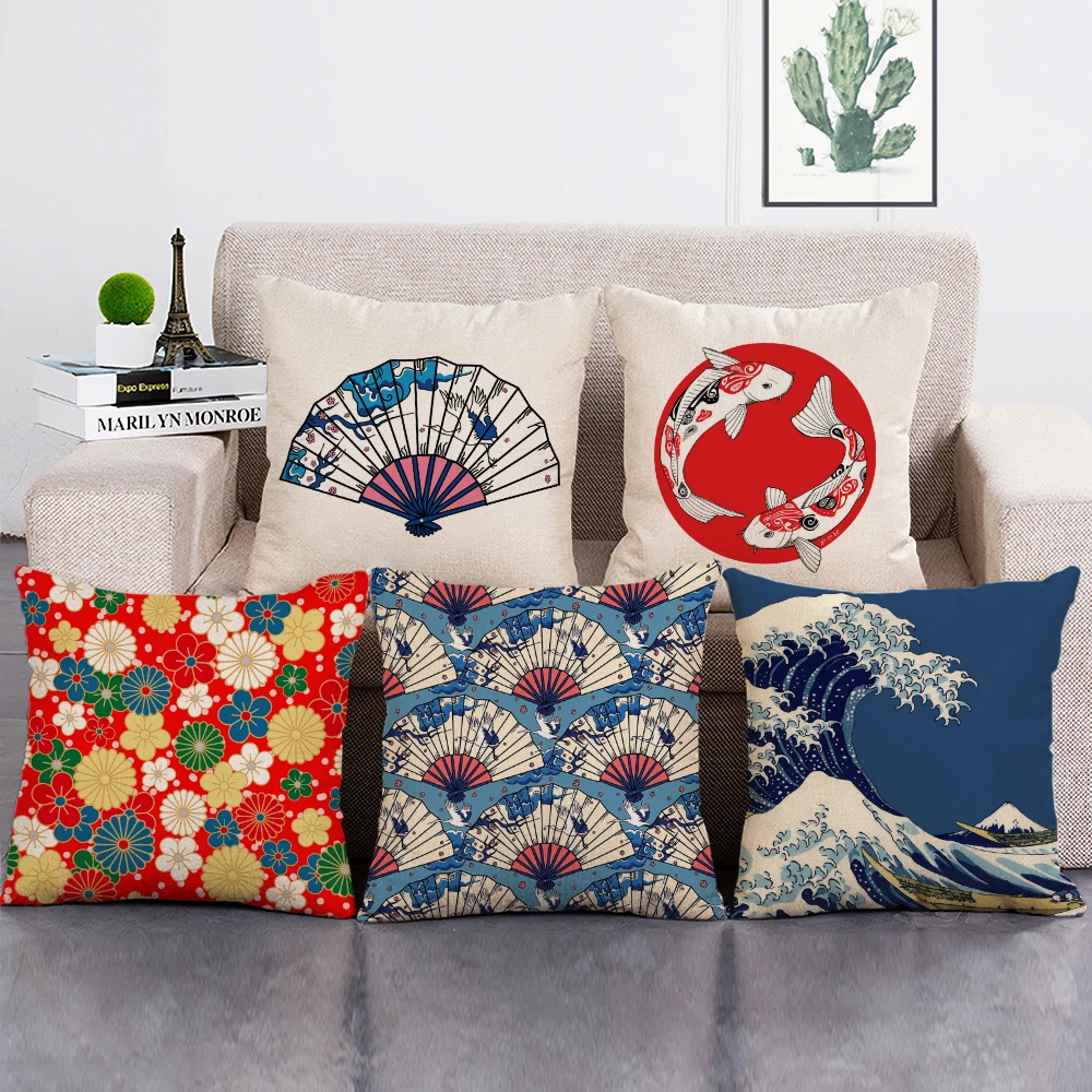 

Japanese Retro Style Cushion Cover Decorative Pillowcase for Office Home Decor Throw Pillow Sofa Pillow Cover