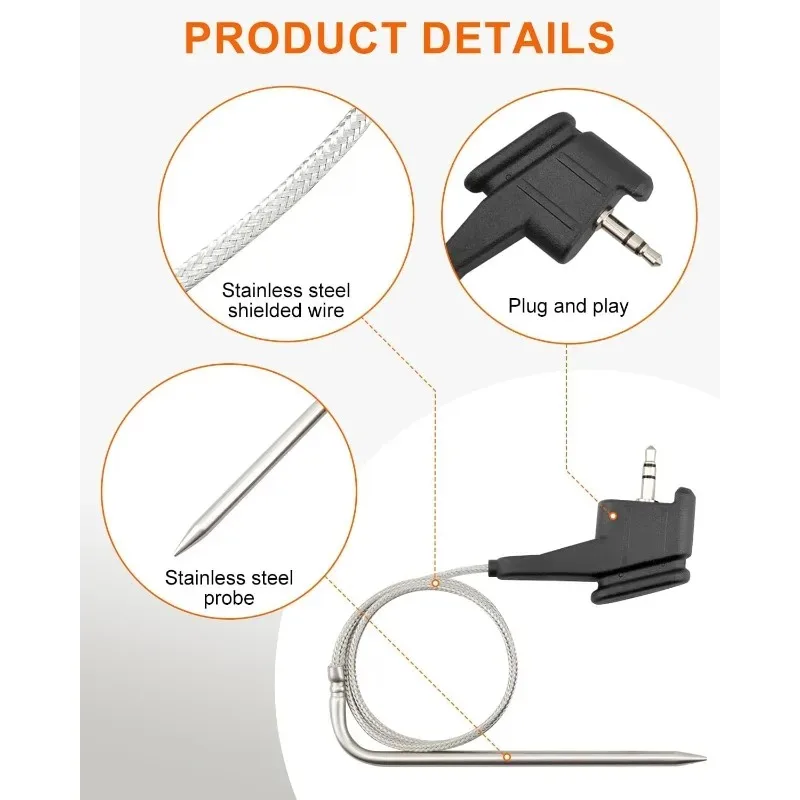لمسبار درجة الحرارة المزدوجة للشواية الداخلية وملحقات مقلاة الهواء NCT مسبار مستشعر درجة حرارة الهواء #6