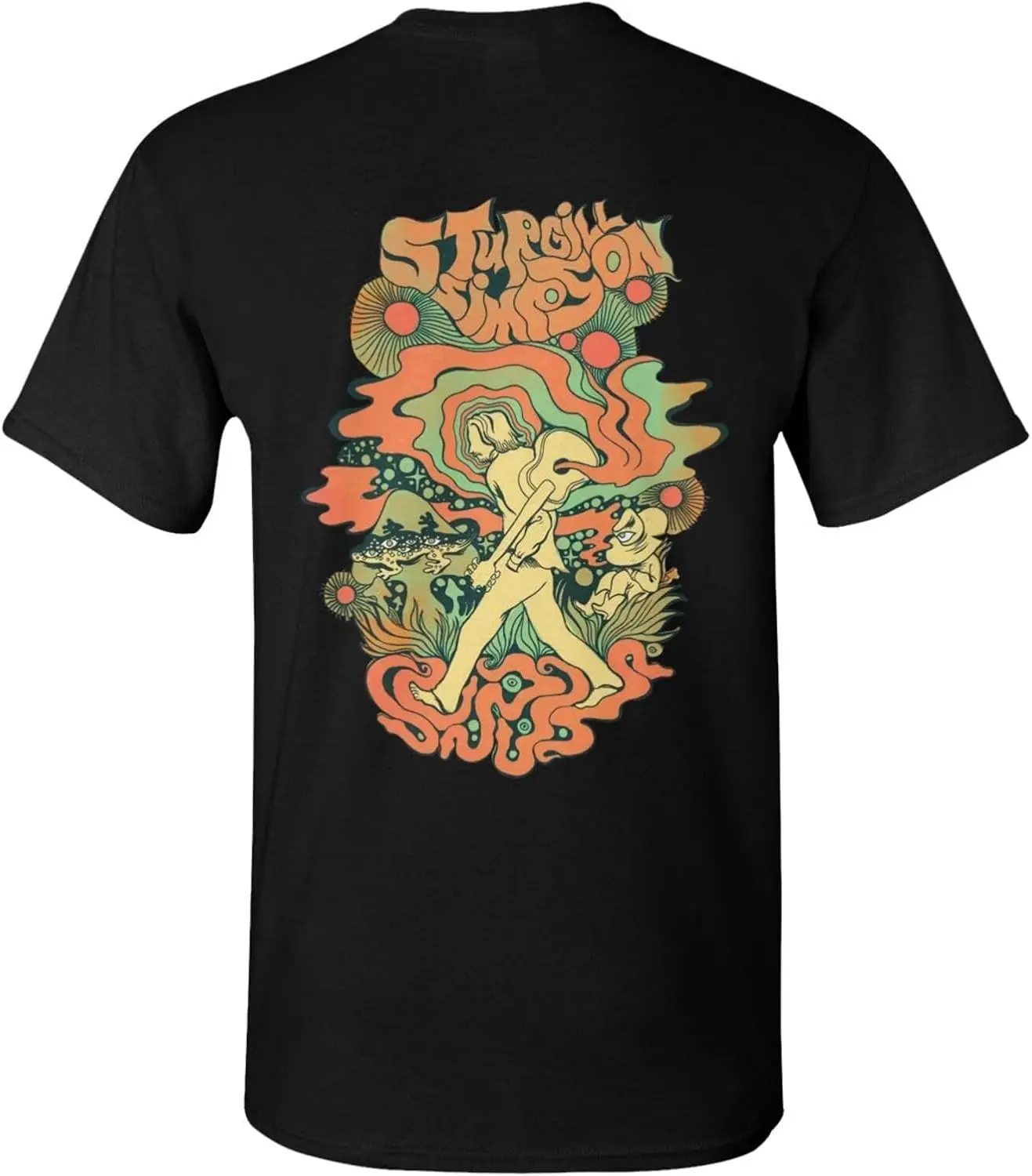 تي شيرت Sturgill Music Simpson للرجال بأكمام قصيرة مخصص، تي شيرت أنيق برسومات جرافيك، ملابس علوية كاجوال رائعة باللون الأسود