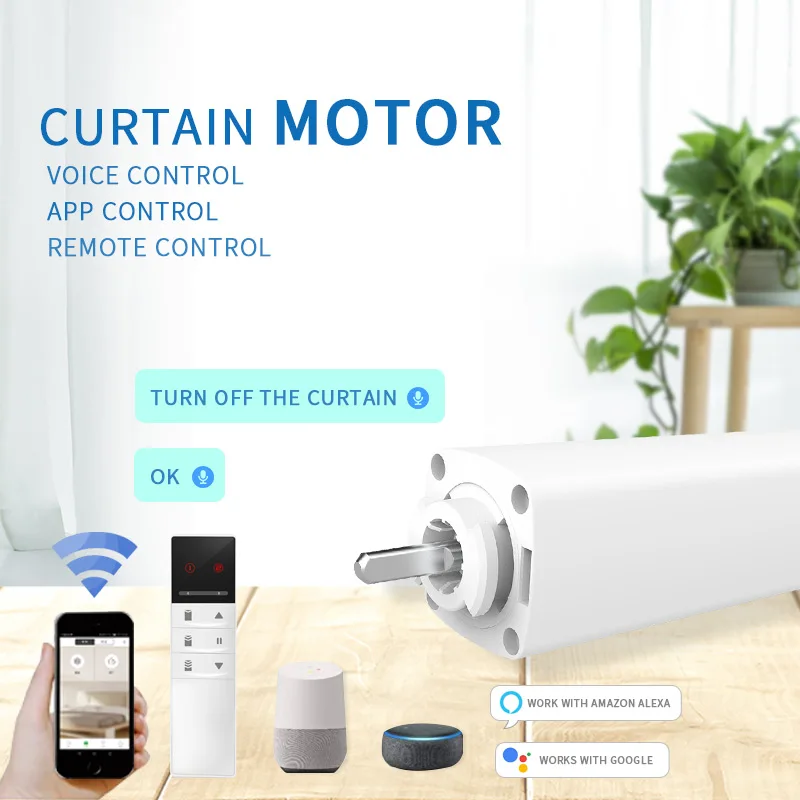 Factory direct sale Automatic Curtain, WiFi/Zigbee ，APP Control, Battery Powered Electric Track Curtain Motor