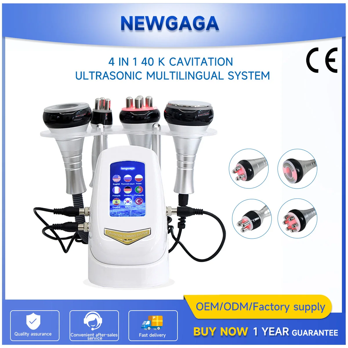 NEWGAGA 4 in 1 Radio Frequency 40K Cavitation Lipo Slimming Ultrasonic Liposuction Machine For Spa Body Shape Home Use Massager